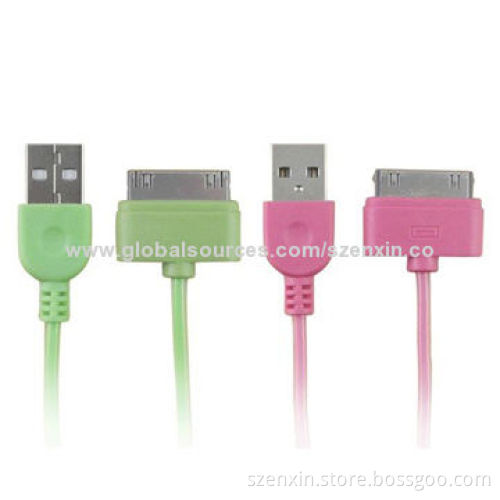 Data cable for iPhone 4 with different colors and design